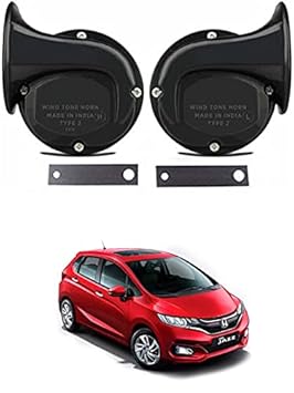 EIAC Universal Windtone Jalwa Horn (2 and 4 wheelers), Black color, Heavy plastic body, Set of 2, 12V voltage For Jazz Universal For All Models