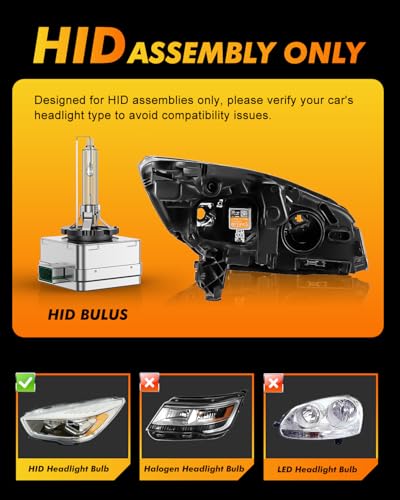 Image of Termitor D1S HID Headlights Bulbs, 800% Enhanced Brighter, 6000K Cool White, IP68 Xenon 35W Design for Replace 66144 66140 85140 85415, Direct Plug-and-Play Installation, Pack of 2