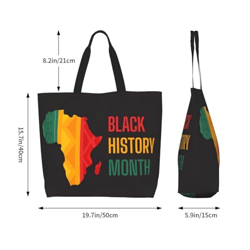 Black History Tote Bag for Women Large Casual Should Bag with Inside Pocket Reusable Handbag Shopping Bag2