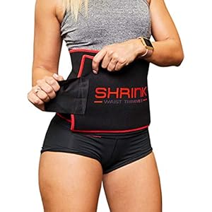 shrink Waist Trimmer – Sweat Band Waist Trainer for Women and Men; Workout Equipment for Home Workout and Gym Exercise; Waist Wrap Hourglass Body Shaper Black