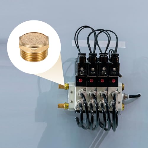 QUARKZMAN 2 Stück Pneumatischer Schalldämpfer G 3/4 Gewinde Männlich Gesinterter Bronzeschalldämpfer Luftleitungsfittings Für Pneumatische Werkzeuge Und Industriemaschinen