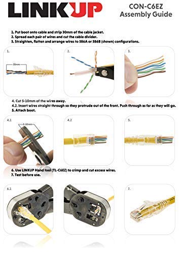 LINKUP - Cat6 RJ45 Easy Pass Thru Connector | Ethernet LAN Internet Jack Adapter | UTP Gigabit Network Round Cable Plug | Low Next RL | High Performance | 55 Pack