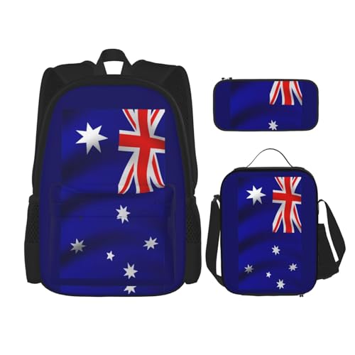 YHBLYKXP Australian Flag Backpack 3-Piece Set