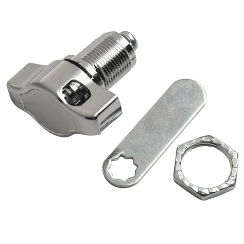 Cerradura mecánica sin llave de aleación de zinc para gabinetes, cerradura de leva fiable para buzones y cerraduras de herrajes para muebles para caja de herramientas con llave igual, aleación de