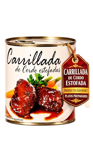 POLGRI Carrilladas de Cerdo Estofadas Conserva Gourmet Comida preparada Premium Receta Manchega Artesana 800 g Carne Melosa Lista para Calentar Plato Tradicional Español Casero de Autor