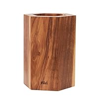 Furi Pro Magnetic Hexagonal Knife Block, store up to 12 knives in multiple configurations, anti-slip feet providing a safe and secure hold, designed in Australia and made from natural acacia,Brown