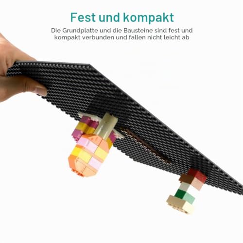 Lekebaby 6 Platten-Set Bauplatte Kompatibel mit Meisten Marken, 25 * 25cm, Weiß Dunkelgrau Schwarz Grundplatte – Ansicht 4