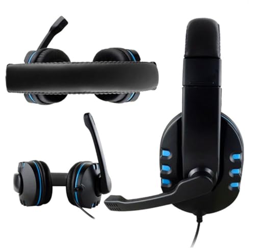 Headset Gamer Fone de Ouvido Microfone Retratil P3 3,5mm Smartphone Pc Notebook (Azul)