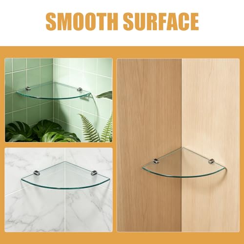 Estantería de baño esquina PRETYZOOM con vidrio templado pack de 2 6