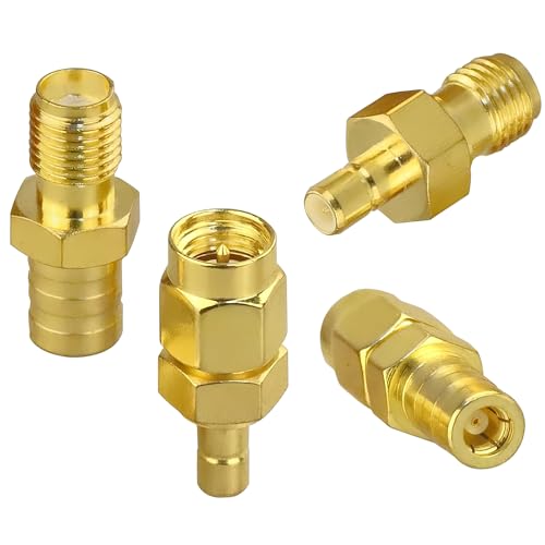 Elitecran 4 peças adaptador SMB de antena de rádio para conversor RF macho SMA, conector de SMA a SMB para antena estéreo de carro, rádio digital Dab, FPV Drone
