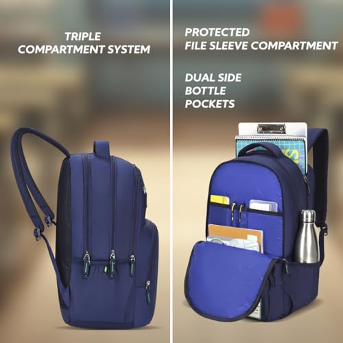 Image of United Colors of Benetton Unisex High-School Backpack BENTON | 3-Compartment Large Capacity Bag with Game Changer Graphics | Backpack for School Girls and Boys | 37L Capacity