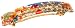 France Luxe Classic Rectangle Barrette - Floral Rhapsody Orange/Blue