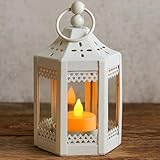 Vela Lanterns 6pc 4.5 Inch Metal Tealight Mini Candle Lantern, White