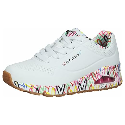 Skechers Uno Loving Love, Zapatillas Mujer, White Multicolor, 39 EU