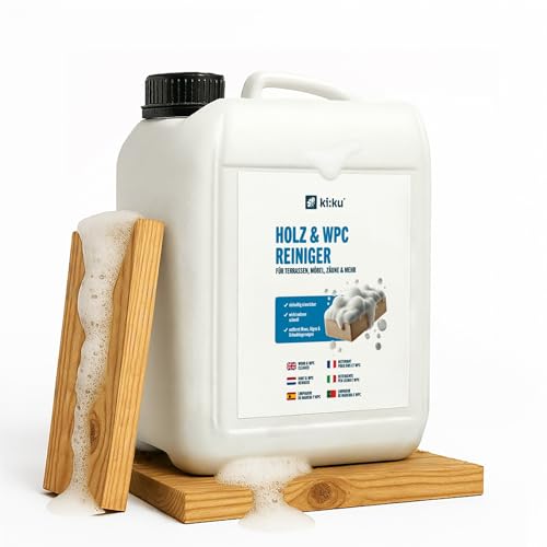 ki:ku Holz & WPC Reiniger | für Terrassen Gartenmöbel Zäune | gegen Schmutz Algen & Grünbelag | kraftvoll & materialschonend | Tiefenreinigung für Holz & WPC | Outdoorpflege leicht gemacht