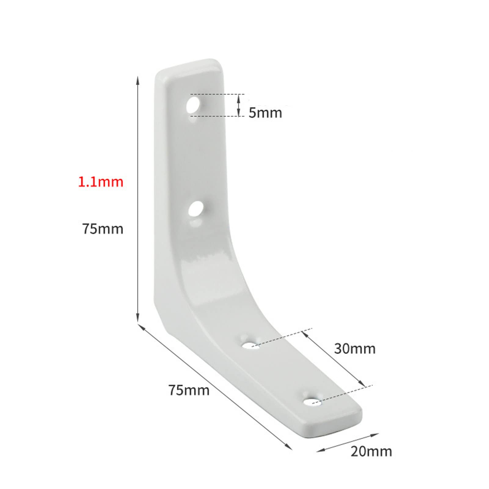 VOCIBO® 20 stuks hoekverbinders, wit, metalen hoeken, 90 graden, 30 x 30 mm, roestvrij staal