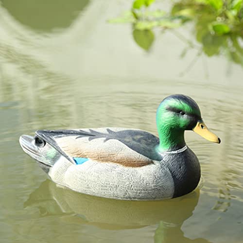 RioRand Sehr realistische Kunststoff-Ente, Lockvogel, Jagd-Dekoration, Feldstiele, männlich (groß) Cover
