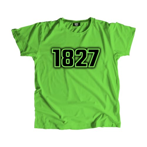 T-shirt 1827 vintage pour homme et femme en coton doux col rond style rétro