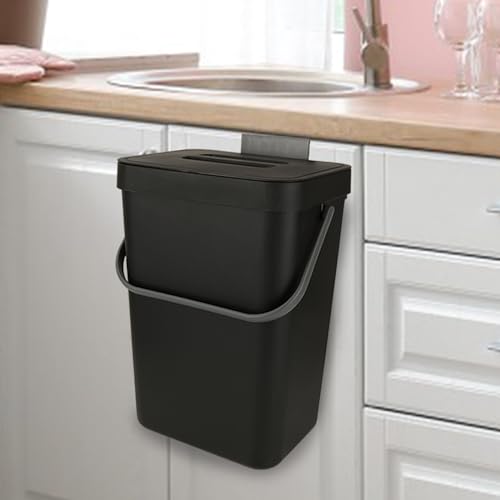 Poubelle suspendue 12L noire amovible pour placard et chambre