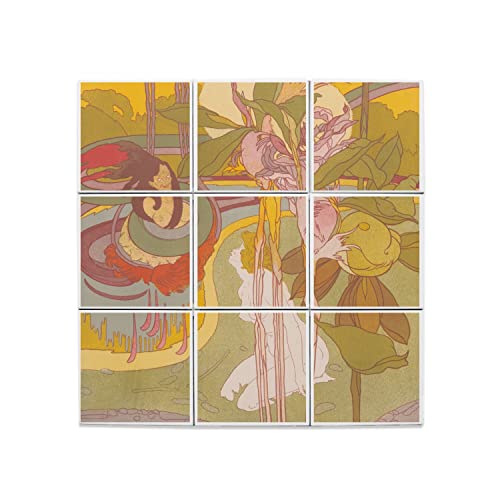 Carreaux céramique décoratif Art Nouveau faïence murale jardin 45cm
