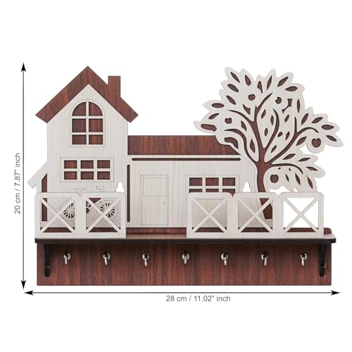 Porte-clés de maison en bois noble avec support de télécommande intégré