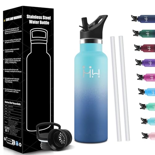 HoneyHolly Botella Agua Acero Inoxidable 500ml, Termo Agua Fria, Cantimplora Termica Sin BPA, Doble Pared, Botella para Niños y Adultos, Botella Acero Inoxidable para Deporte, Oficina, Yoga
