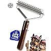 Extra Large 2 Sided Undercoat Rake for Dogs Cats Dog Brush for Shedding Remove Mats Dematting Comb SafeGentle Grooming Brush for German Shepherds Medium to Long Haired PetsPremium Wooden Handle