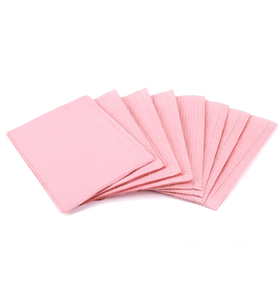 Disposable Tattoo Clean Pad Tattoo Table Covers Clean Pad Patient Dental Napkins Beauty Tattoo Accessories Tattoo Bibs (125pcs pink)