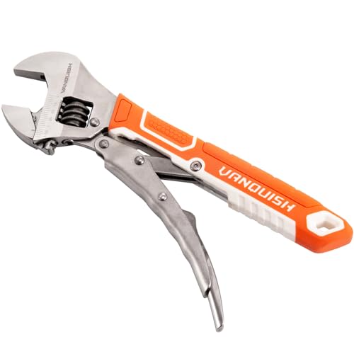VANQUISH 10 Locking Adjustable Wrench Extreme Grip CR-V Steel TPR Handle Wrench for Auto Repair General Assembly Maintenance Plumbing 3160
