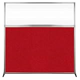Versare Hush Screen Portable Room Divider | Workstation Wall Divider | Freestanding Privacy Hush Panels | Clear Windows | Fabric Office Divider Screen | Great for Room Separation