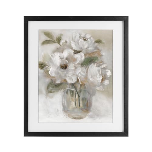 Brushed Neutrals Floral Bouquet, 17 x 21 Inch Framed Print Under Glass