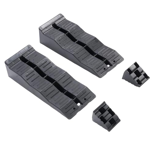 Xiuganpo RV Leveling Ramps, 11000LBScamper or Trailer Leveler or Wheel Chocks for Stabilizing Uneven Ground and Parking, Achieve Accurate Leveling, HDPE Material (Without Bag)