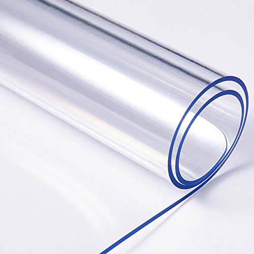 LLDSB026 Transparente Film de Table étanche Nappe Protection PVC, résistant à l'huile, résistant aux Rayures, Nappe Rectangle Set de Table Tapis de Bureau d'ordinateur (2.0mm,50x70cm/19.69x27.56in) Cover