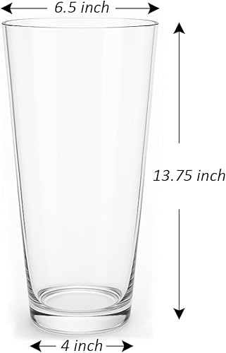 Miniatura 2 de CYS EXCEL Jarrón cilíndrico de vidrio transparente de 13.75 pulgadas de alto con apertura de 6.5 pulgadas de ancho, elegante centro de mesa para