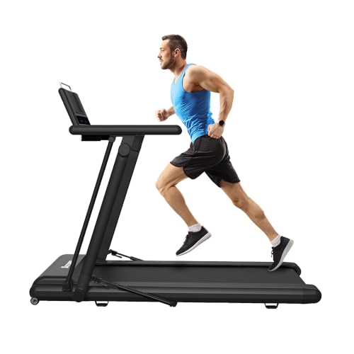 Foldable Treadmill for Home Use, Wide Shock Absorption Deck for Walking or Running, 300 lbs Weight Capacity, Preset Programs, Bluetooth Enabled | R7 R9 18% Auto Incline with LED Display