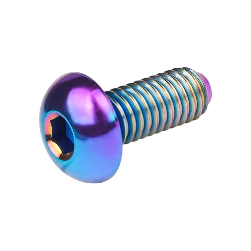 Image of Titanium Bolt M4x6 8 10 12 15 20mm Hex Head Screws for Bicycle Pack of 4 (Rainbow, M4x10mm)