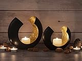 Kerzenhalter von innen mit Gold-Metallfolie veredelt zaubert goldene Lichteffekte für eine behagliche Atmosphäre