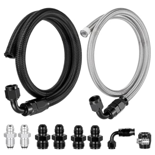 EVIL ENERGY 25" 6AN Power Steering Hose Kit with CPE and PTFE Braided Lines