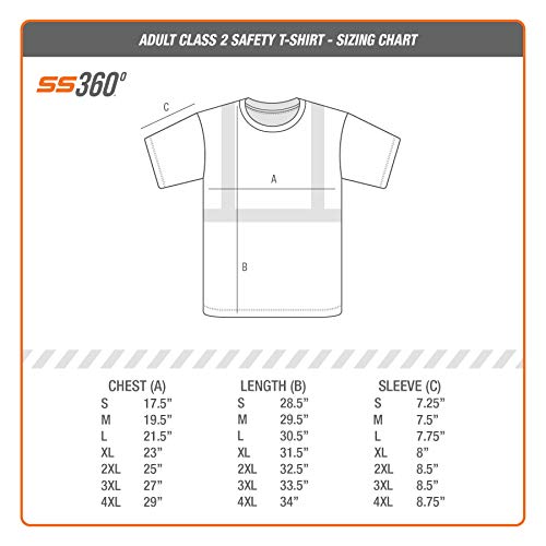 Safetyshirtz Ss360 Ansi Class 2 Safety Tee Orange W/Vented Sides L #TOP5
