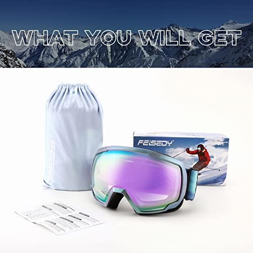 Feisedy Goggles Otg - Over Glasses Motorcycle/Ski/Snowmobile Goggles For Men Women & Youth - 100% Uv Protection B2960 #TOP4