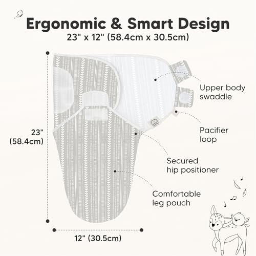 Image of 3-Pack Organic Baby Swaddle Sleep Sacks - Swaddles for Newborns, Infant 0-3 Months, Baby Girls, Boys, Soft & Snug Newborn Sleep Sack, Nursery Swaddling Blankets (Prairie, OS)