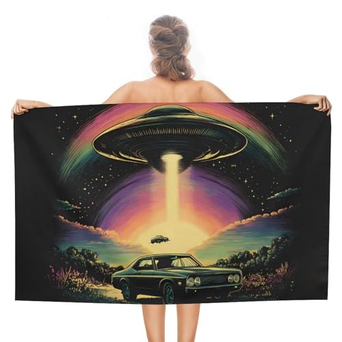 Alien Ship Spaceship Adult Beach Towel Sand Free Quick Dry Pool Towels Beach Blanket