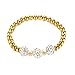 Produktbild HJSL Goldene Mode Armband 6MM Edelstahl-Diamant-Armband-Goldarmband Zubehör,Yellow-17cm