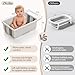 iNeibo Collapsible Baby Bathtub with Stand and Soft Infant Cushion - Suitable for 0-36 Months Toddlers - Back Pain Saving Design
