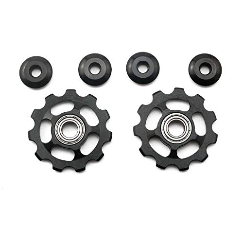 Pro Bamboo Kitchen 2pcs Variable Speed Guide Wheel of Bicycle 11T Aluminum Sealed Bearing Jockey Wheel Rear Derailleur Pulley Multicolor CNC Anode Guide Wheel of Transmission Rear Shift Gear