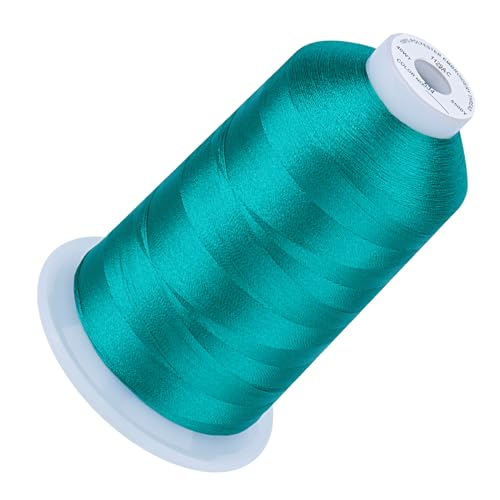 Image of Simthread 5000M 40WT Polyester Embroidery Thread, Teal Green 534 | 5000M 40WT polyester thread feeds smoothly for machine embroidery, monograms, logos, patches and quilting.