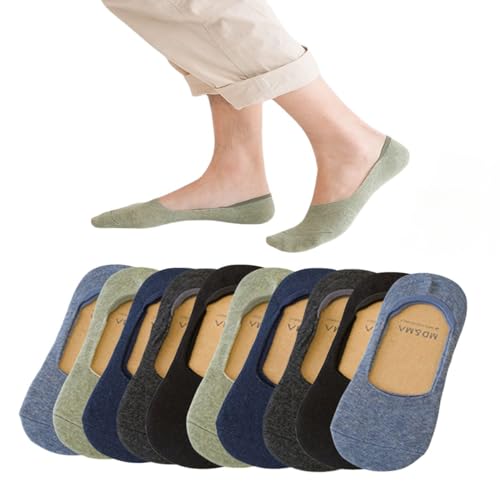 10 Pairs No Show Socks Men Cotton Low Socks Lightweight Men Unisex Soft with Grips for Loafers Sneakers