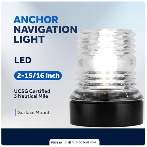 image for Five Oceans Anchor Light - 12V DC Stern Navigation Light, USCG 3NM Cer