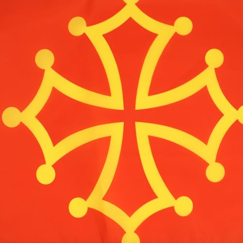 AZ FLAG Occitania with star Flag 18'' x 12'' cords - France - Occitan SMALL flags 30 x 45cm - Banner 18x12 in