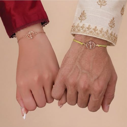 Image of Salty Rakhi for Brother & Bhaiya Bhabhi | Wrist Band Gift Pack for Sister, Bro, Bhaiya and Bhabhi | Bracelet for Men, Women | Fancy Jewellery Combo Gifts | Gift for Rakshabandhan | Traditional Rakhi Gift